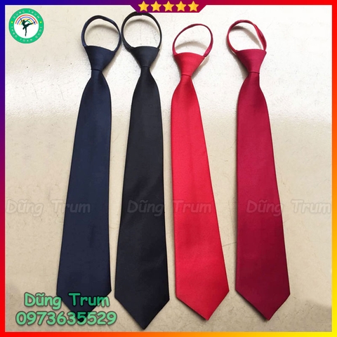 Cà Vạt Thắt Sẵn 8*42cm Điều Chỉnh Dễ Dàng, Cà Vạt Học Sinh Đồng Phục