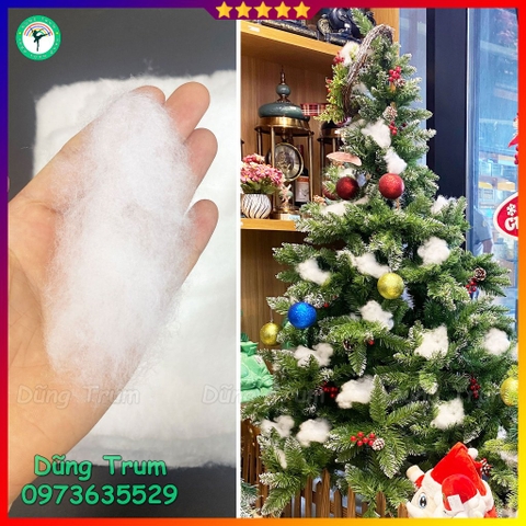 Bông tuyết giả trang trí Cây thông Noel chất liệu bông mềm mại