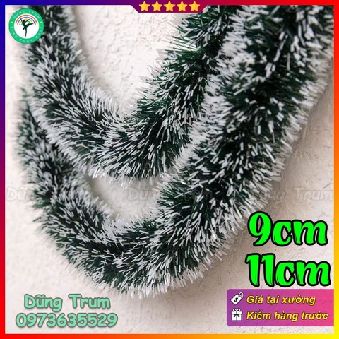 Dây Chồn Tuyết rộng 9cm 11cm to dài 2m Trang Trí Noel Giáng Sinh siêu đẹp