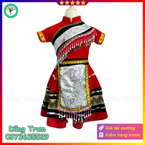 Trang phục dân tộc Mông Mèo trẻ em đầy đủ size mẫu mới đẹp