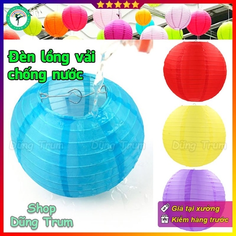 Đèn Lồng Vải Lụa Chống Nước Trang Trí Tết Trung Thu, Lồng Đèn Vải Lụa Tròn Decor Hàng Quán