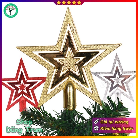Ngôi Sao trang trí cây thông Noel, phụ kiện Sao làm decor cây thông Giáng Sinh