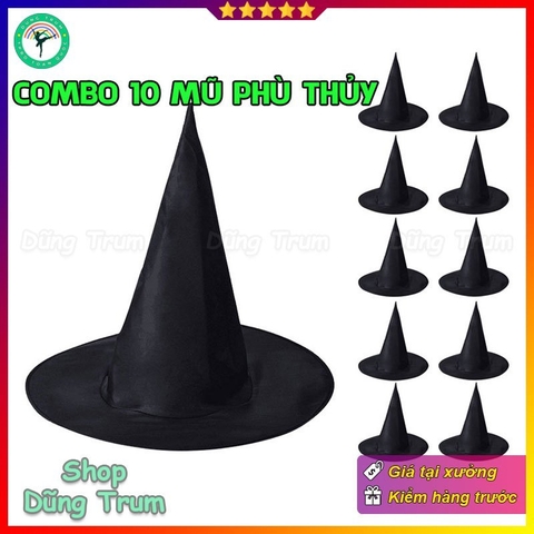 COMBO Sỉ 10 Mũ phù thủy Halloween hóa trang trang trí Halloween