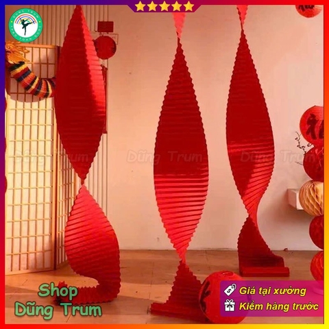 Dải giấy gợn sóng xếp ly trang trí Tết, dải giấy nhún cho phòng cưới, sân khấu
