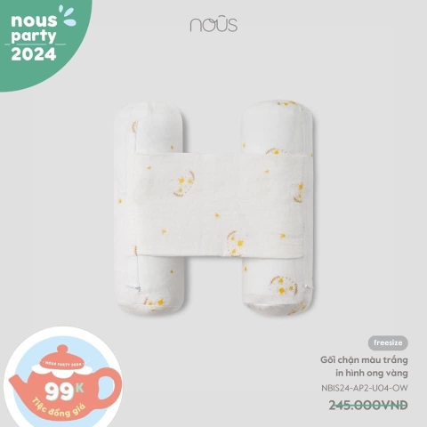 NOUS - GỐI CHẶN MÀU TRẮNG IN HÌNH ONG VÀNG