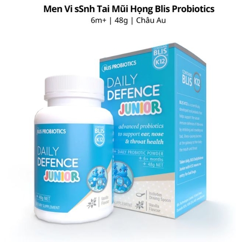 BLIS - 6M+MEN VI SINH TAI MŨI HỌNG PROBIOTICS DAILY DEFENCE JUNIOR
