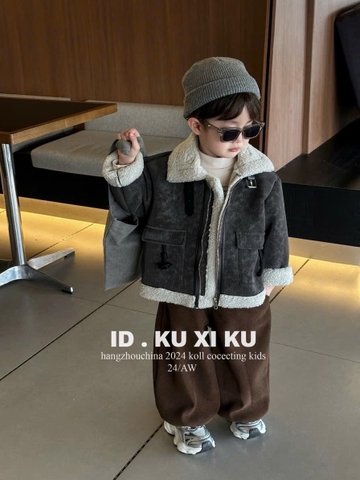 MT - Áo khoác da lộn ghi(7-15)