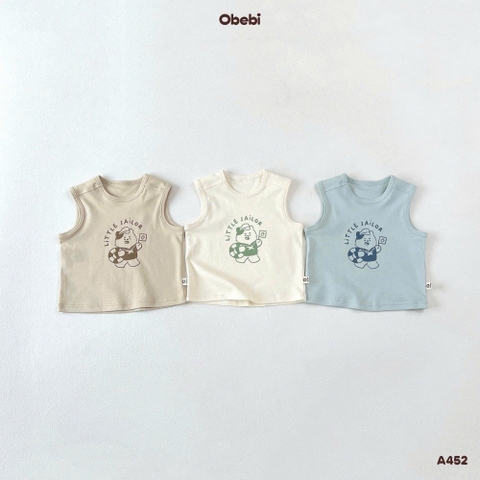 OBEBI - Áo ba lỗ cotton in hình Little Sailor(66-110)