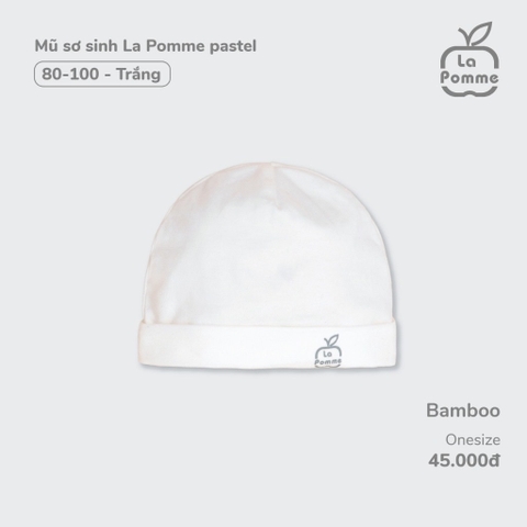 LA POMME - Mũ sơ sinh pastel trắng