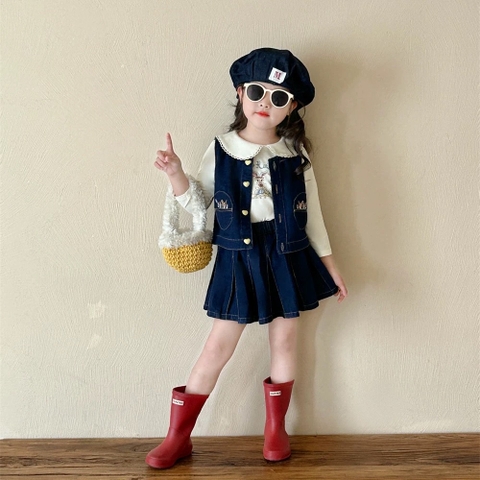 LB - Set váy Jean 3 chi tiết(90-140)