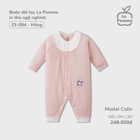LA POMME - Body dài tay in thú ngộ nghĩnh(NB-3M)