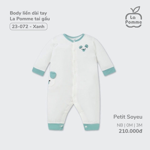 LA POMME - Body liền dài tay tai gấu(NB-6M)