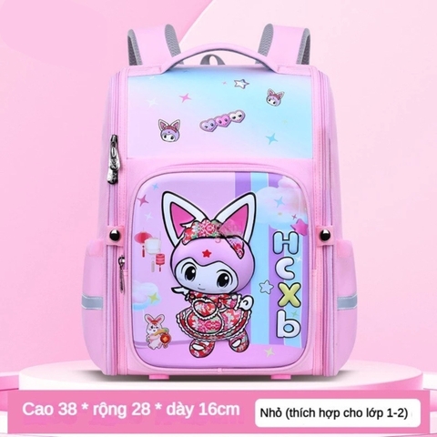 MC  - Ba lô tiểu học chống gù Kuromi hồng