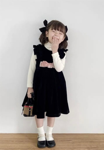 DC Váy nhung cánh tiên phối áo thun tăm(3-8)