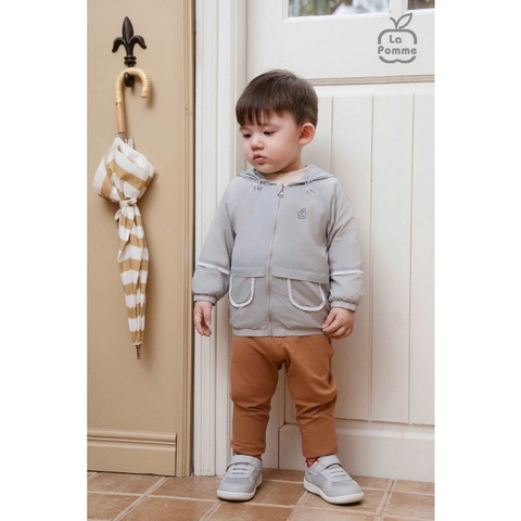 LA POMME - Áo khoác gió kèm mũ viền màu dễ thương(6M-5Y)