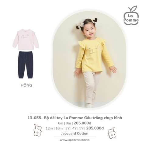 LA POMME - Bộ dài tay gấu trắng chụp hình(9M-4Y)