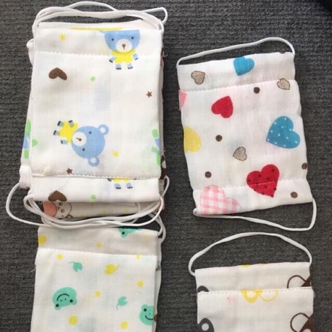 Khẩu Trang Vải Xô Cho Bé Set 4