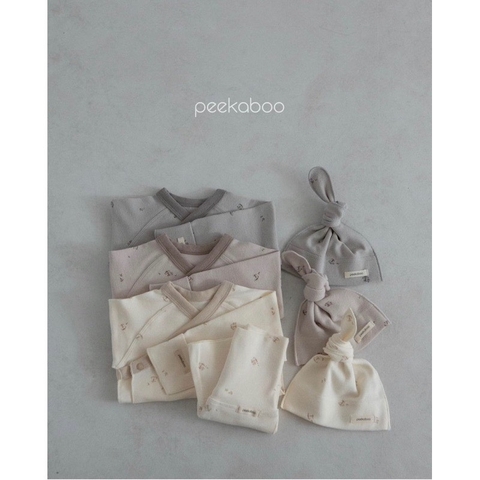 PEEKABOO Bộ sơ sinh TRUFFLE+mũ