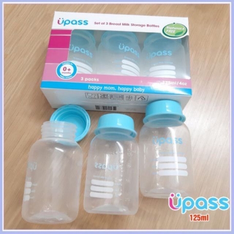 UPASS - BỘ 3 BÌNH TRỮ SỮA 125ML UP0101W