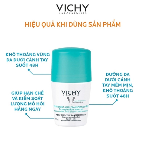 VICHY - LĂN KHỬ MÙI TRAITEMENT ANTI-TRANSPIRANT 48H