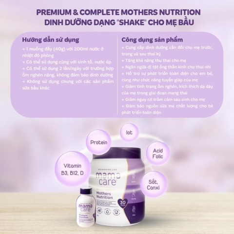 MAMA CARE - SỮA BẦU VÀ SAU SINH MOTHERS NUTRITION