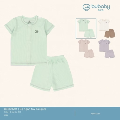BUBABY - Bộ ngắn tay cài giữa Siro (1-9M)