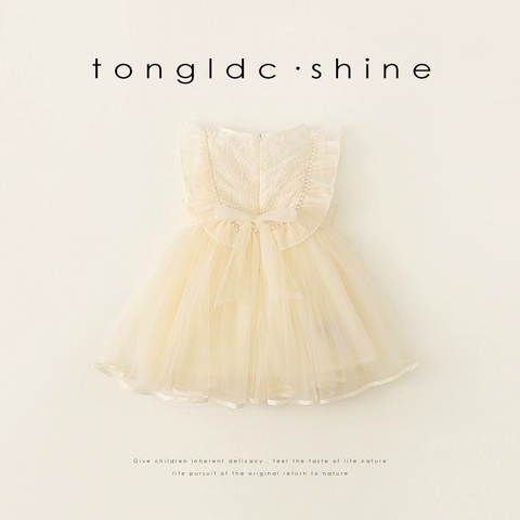 LB - Váy ren trắng cổ đính ngọc trai(80-120)