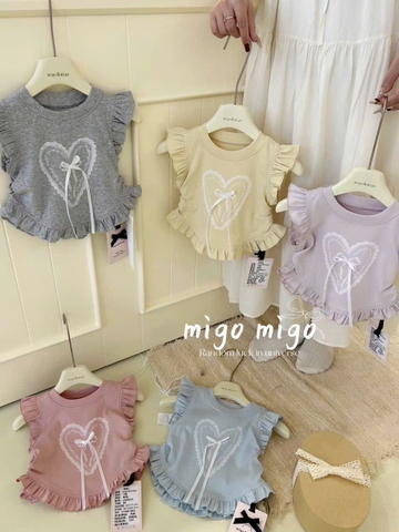 BK - Áo tim nơ viền bèo (80-120)