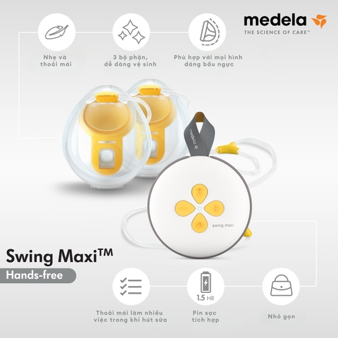 MEDELA - MÁY HÚT SỮA ĐIỆN ĐÔI SWING MAXI HANDS FREE