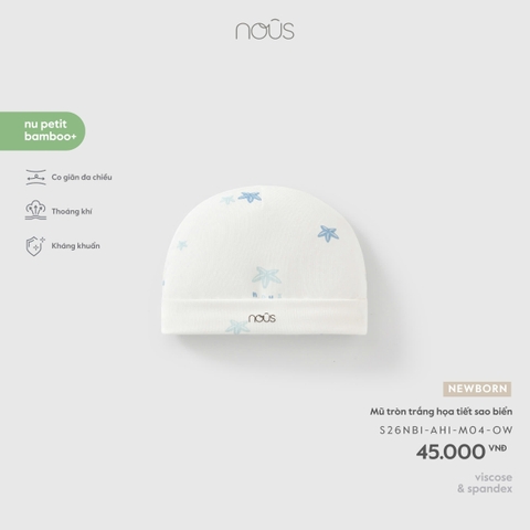 NOUS - Mũ tròn trắng hoạ tiết sao biển NB