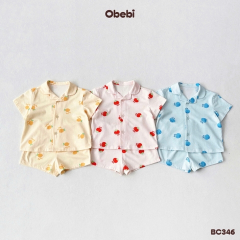 OBEBI - Bộ pyjama trẻ em hoạ tiết hoa quả OBEBI (73-120)