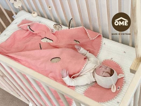 OME - SET CHĂN 4 LỚP SỢI TRE KÈM GỐI