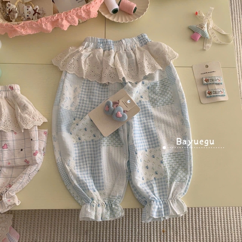LB - Quần chống muỗi mùa hè caro hoa nhí (90-130)