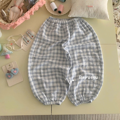 LB - Quần chống muỗi mùa hè caro xanh (90-130)