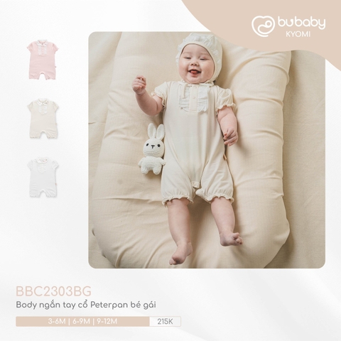 BUBABY - Body ngắn tay cổ Peterpan bé gái(3-12M)