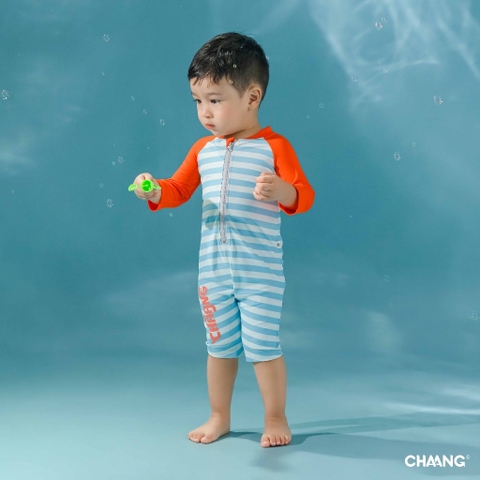 CHAANG - Bộ bơi liền Olympia kẻ xanh(9M-5Y)