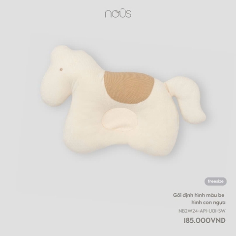 NOUS - Gối định hình be in hình con ngựa
