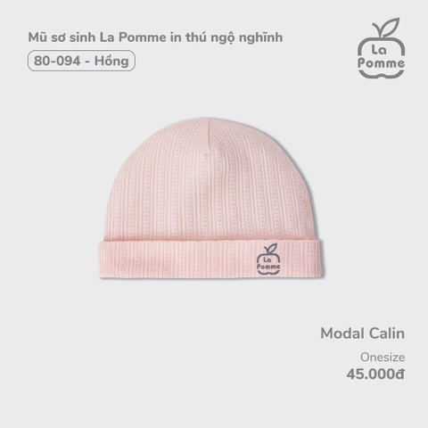 LA POMME - Mũ sơ sinh in thú ngộ nghĩnh(0-3M)