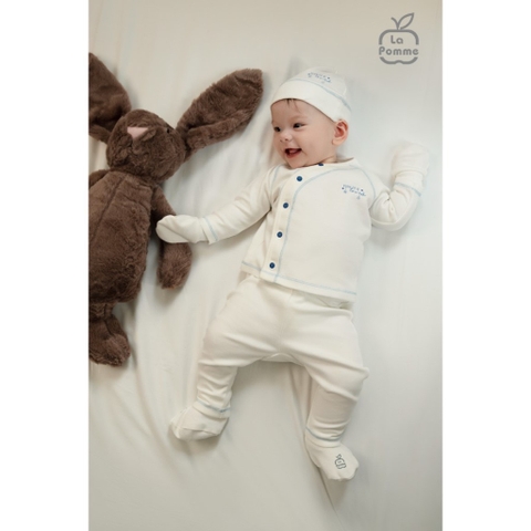 LA POMME Bộ dài tay cúc lệch phối màu(NB-3M)