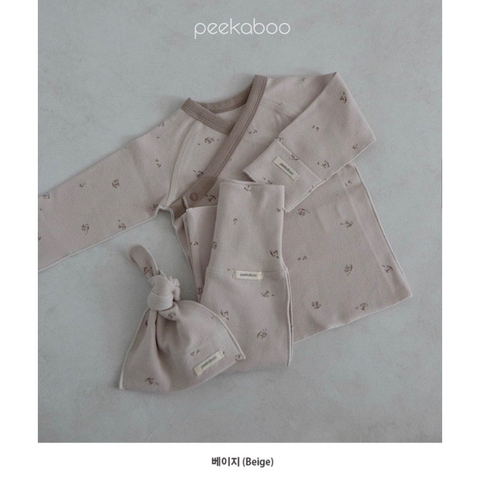 PEEKABOO Bộ sơ sinh TRUFFLE+mũ