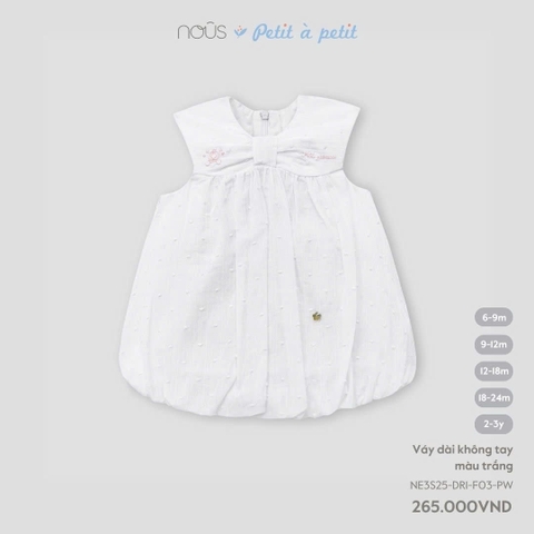 NOUS - Váy dài không tay màu trắng(6M-2Y)