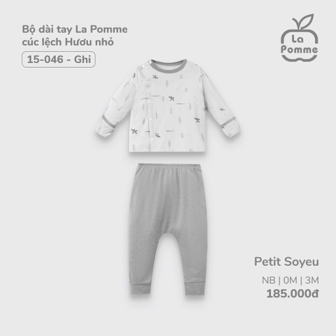 LA POMME Bộ dài tay cúc lệch hươu nhỏ(NB-3M)