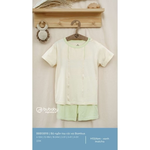 BUBABY - Bộ ngắn tay cài vai BAMBUS 30110(6M-5Y)