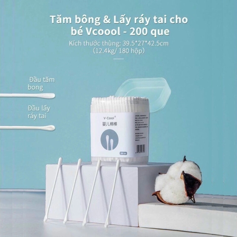 V-COOOL - TĂM BÔNG CÓ ĐẦU MÓC