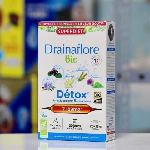SUPERDIET - 18Y+THẢI ĐỘC NỘI TẠNG 5 IN 1 DRAINAFLORE BIO DETOX
