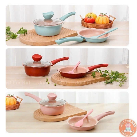 KK - SET NỒI CHẢO ĐÁ HOA KÈM LỒNG HẤP