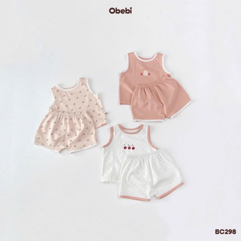 OBEBI - Bộ ba lỗ hoạ tiết cherry(66-110)