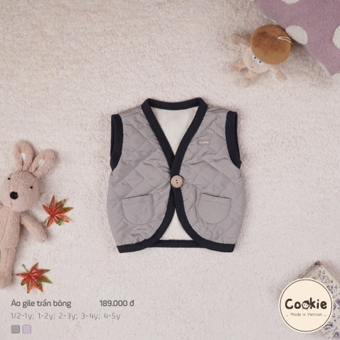 COOKIE Áo Gile chần bông cài giữa(6M-4Y)
