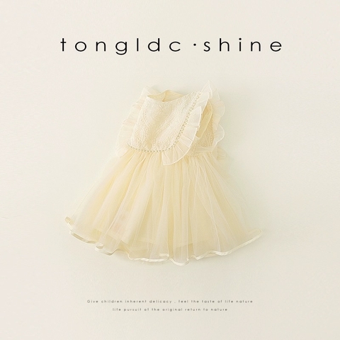 LB - Váy ren trắng cổ đính ngọc trai(80-120)