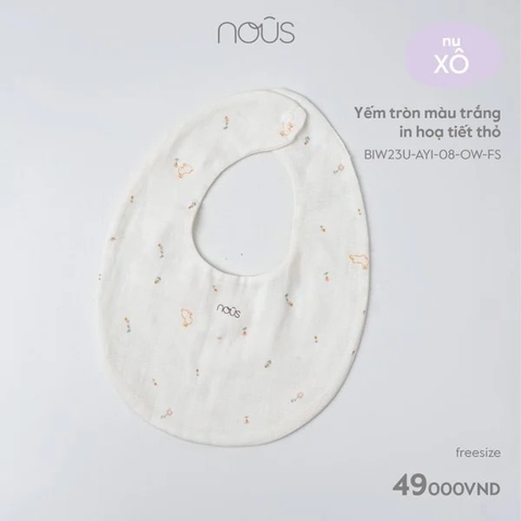 NOUS Yếm tròn trắng in hoạ tiết